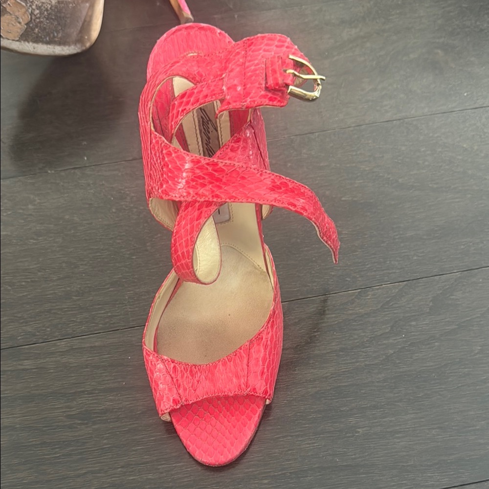 Brian Atwood Pink Stiletto Heels with Textured Design - Picture 10 of 10